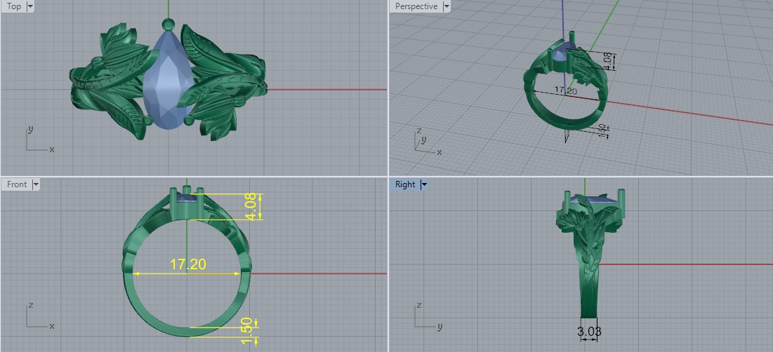Ring of leaves Model 7136 3D print model_5