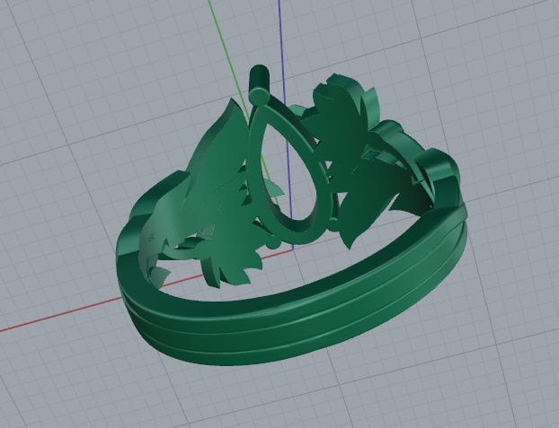 Ring of leaves Model 7136 3D print model_4