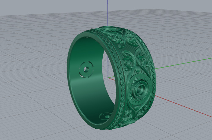 Ring with patterns Model 7122 3D print model_3