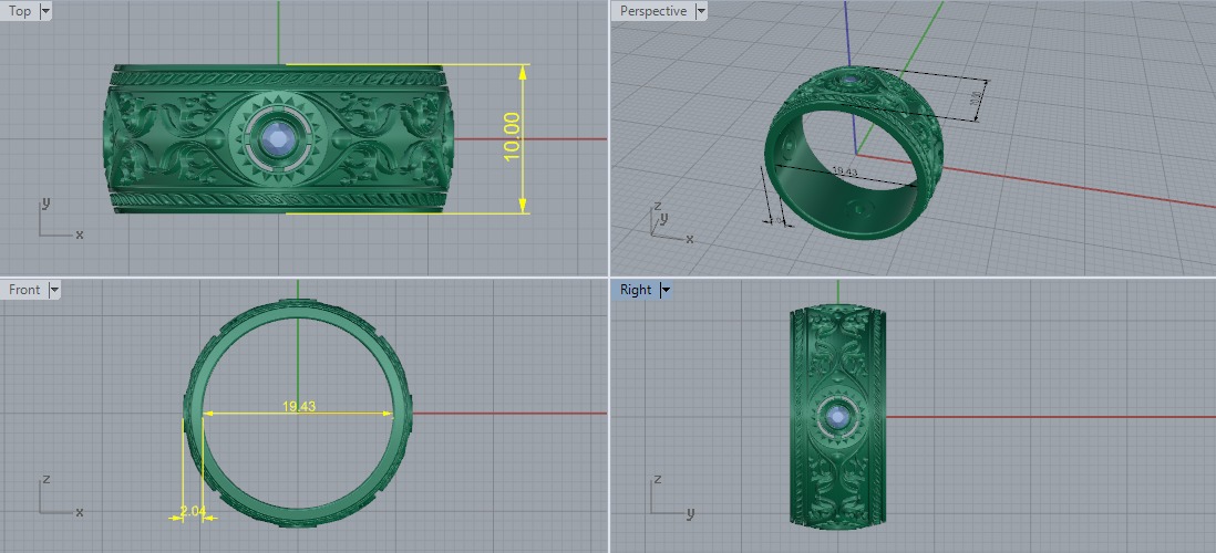 Ring with patterns Model 7122 3D print model_5