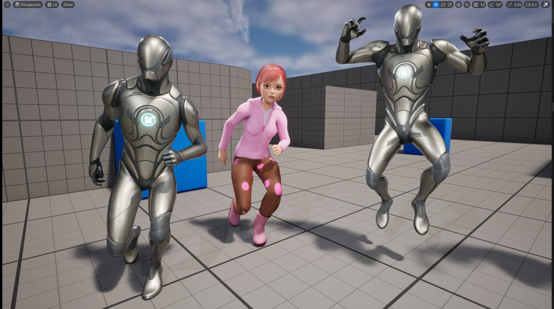 Sleepwear Pajama Outfit and Playful Pose Stylized Cute Girl Low-poly 3D model_22