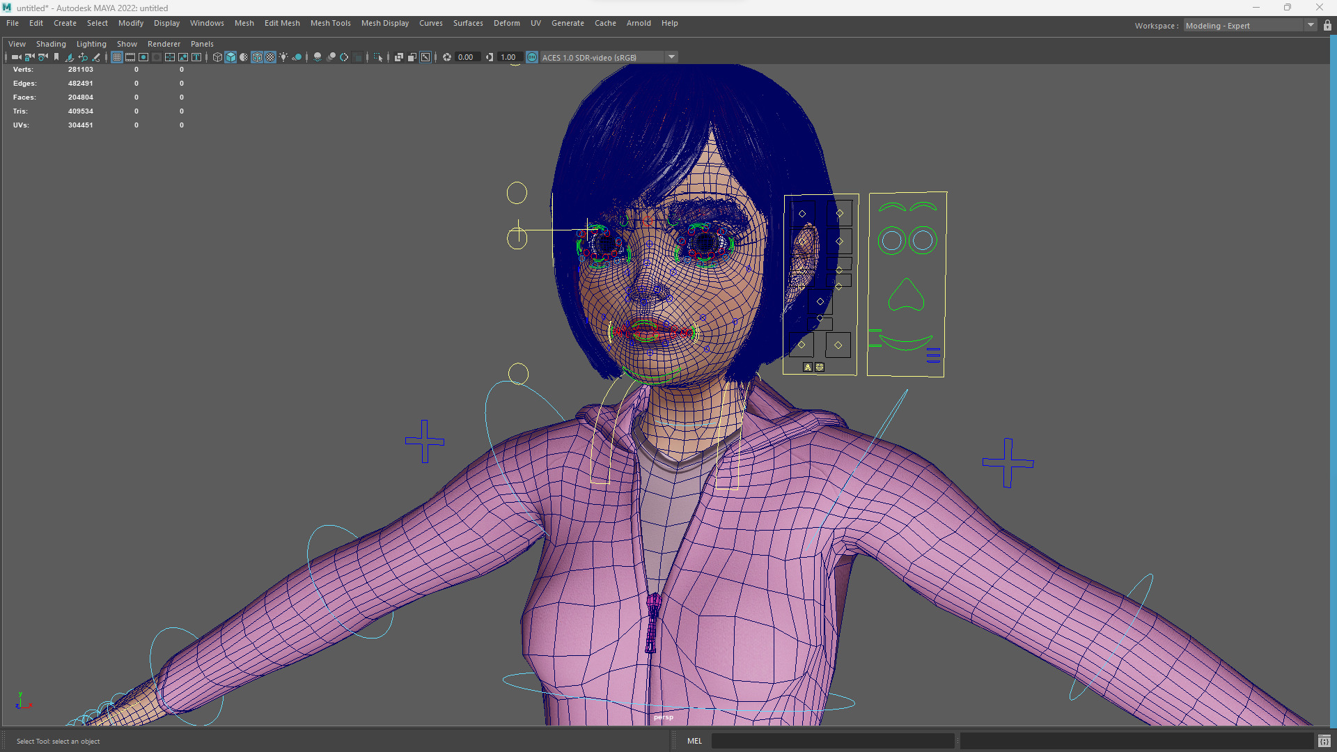 Sleepwear Pajama Outfit and Playful Pose Stylized Cute Girl Low-poly 3D model_17