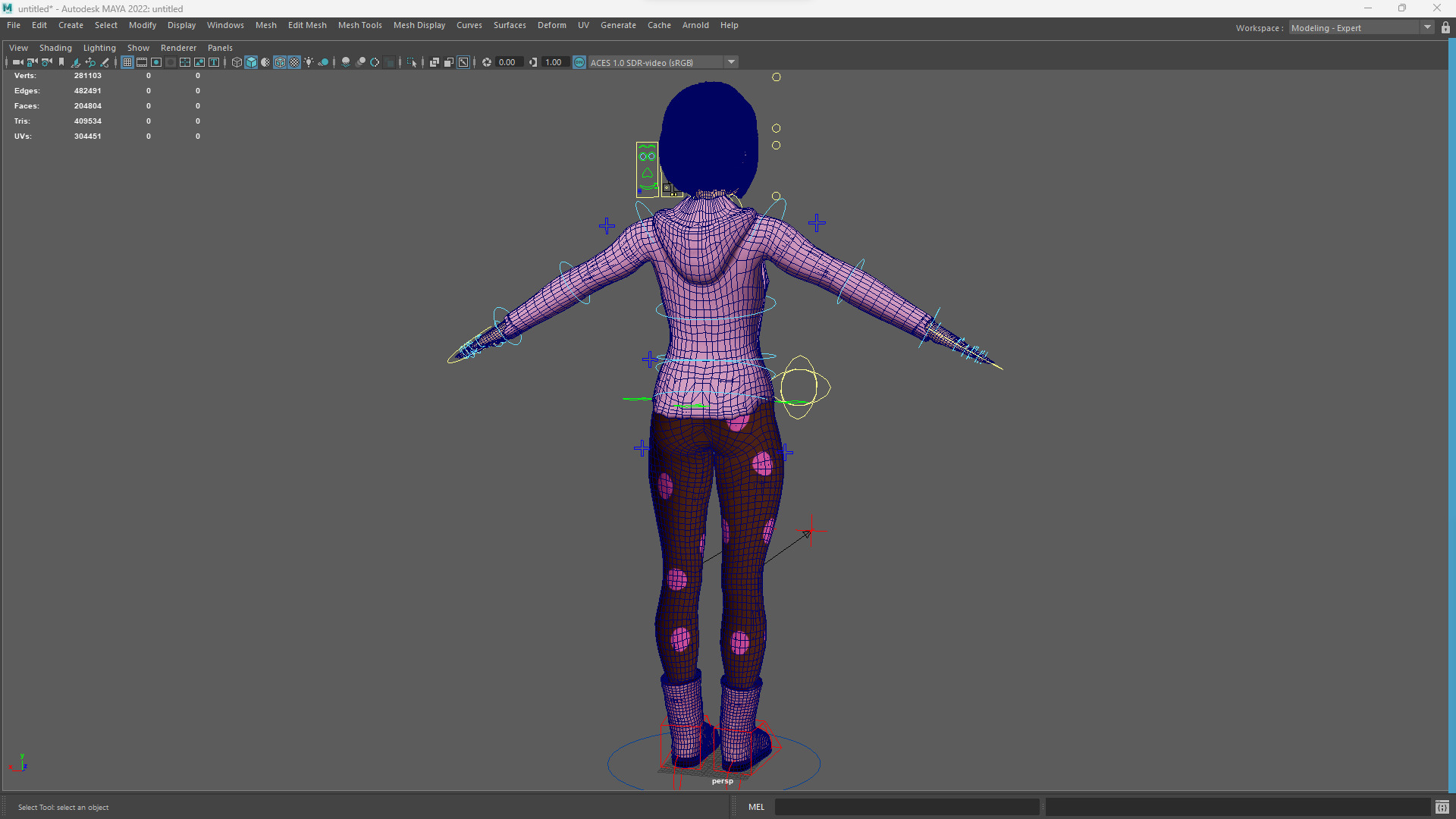 Sleepwear Pajama Outfit and Playful Pose Stylized Cute Girl Low-poly 3D model_19