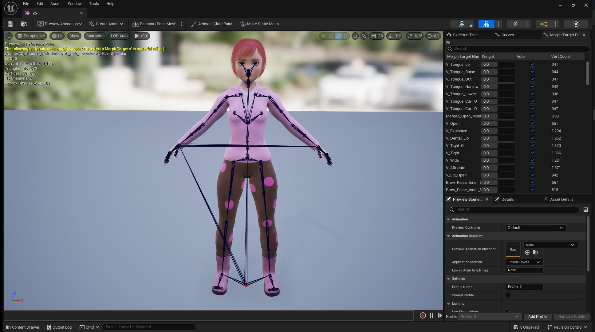 Sleepwear Pajama Outfit and Playful Pose Stylized Cute Girl Low-poly 3D model_23