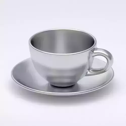 Tea Cup Silver 3D model