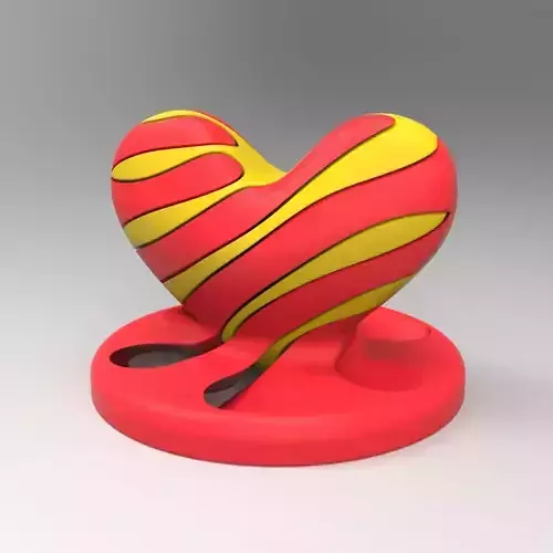 Love Heart Spiral Passthrough Fidget Toy - 3D Printable Model