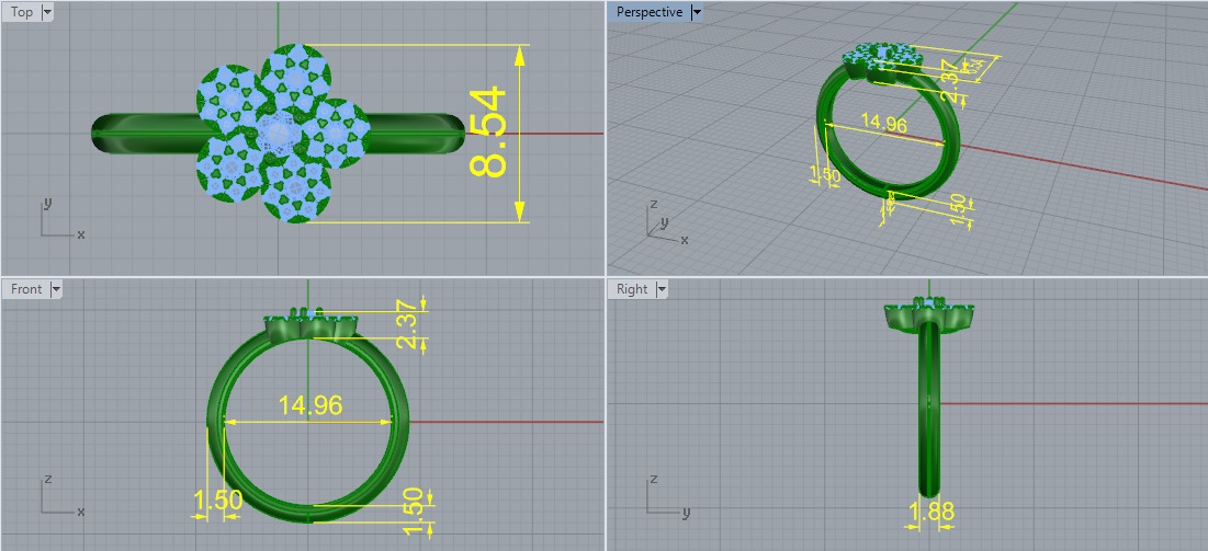 Ring flower Model 7152 3D print model_5