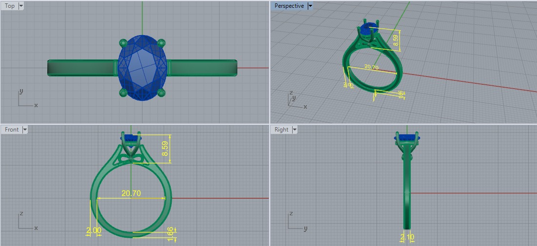 Solitaire ring Model 7147 3D print model_5
