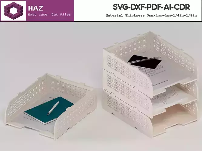 Stackable Desk Organizer SVG 002
