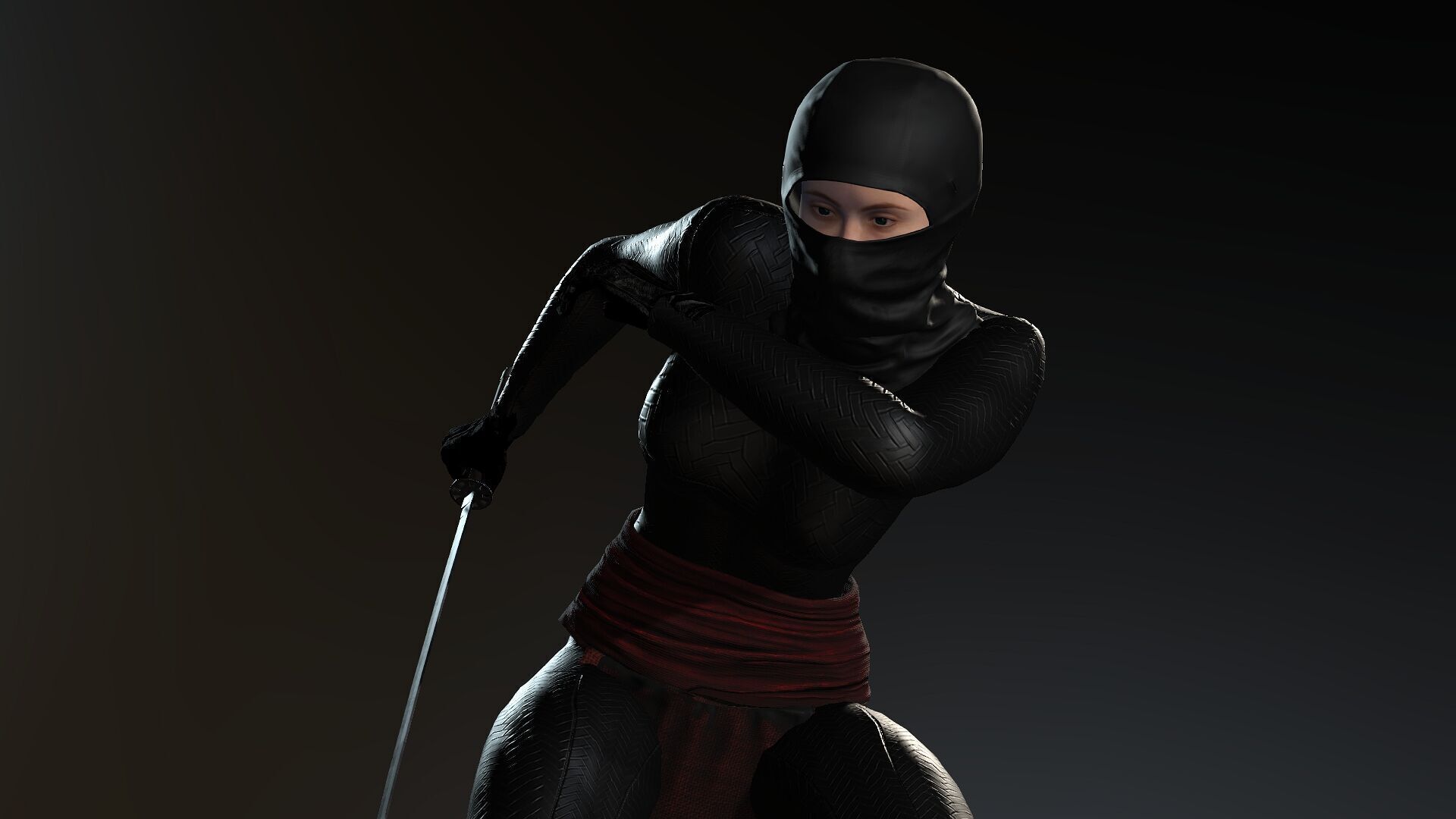 Female Ninja 3D model_9