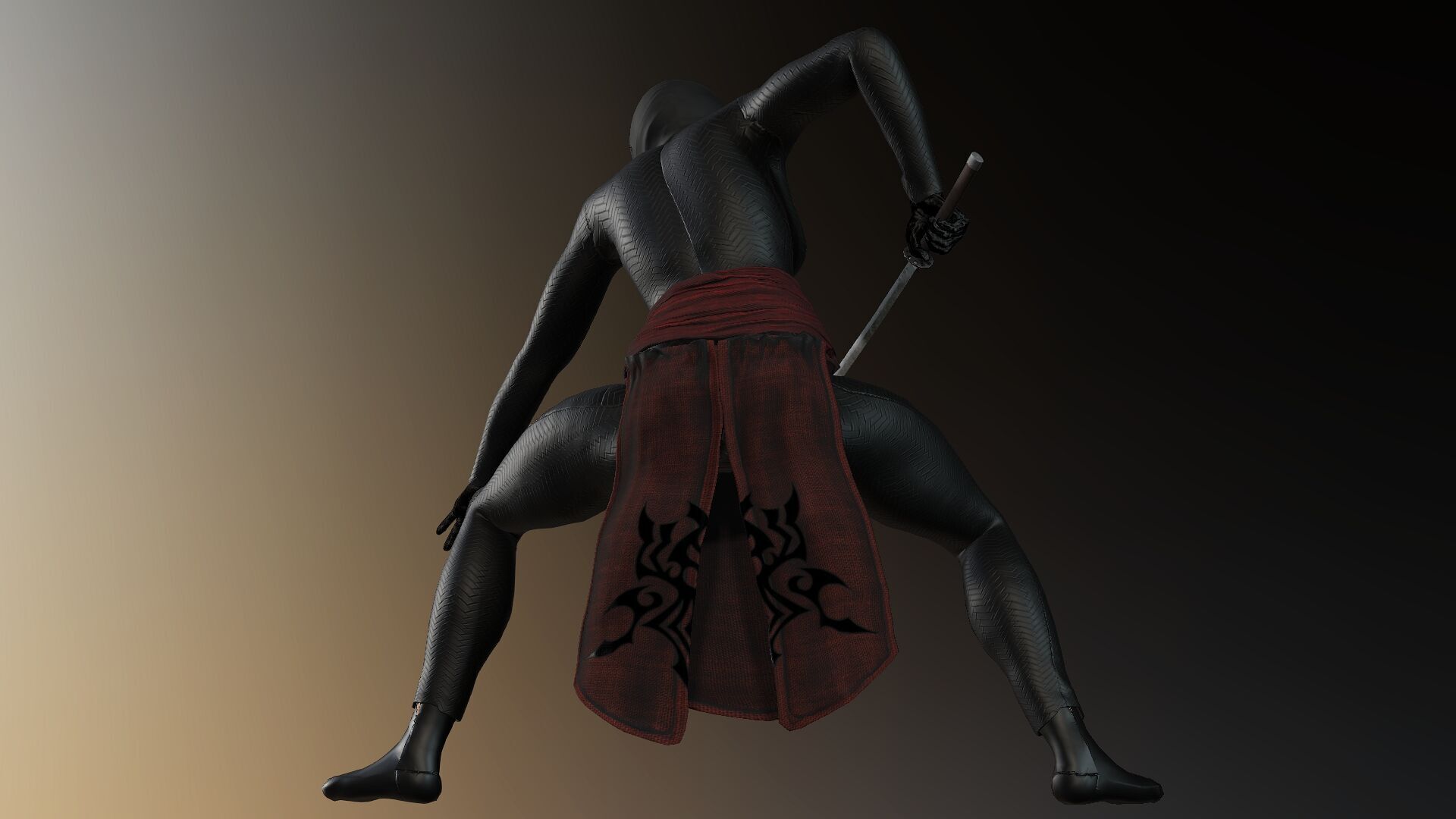 Female Ninja 3D model_8