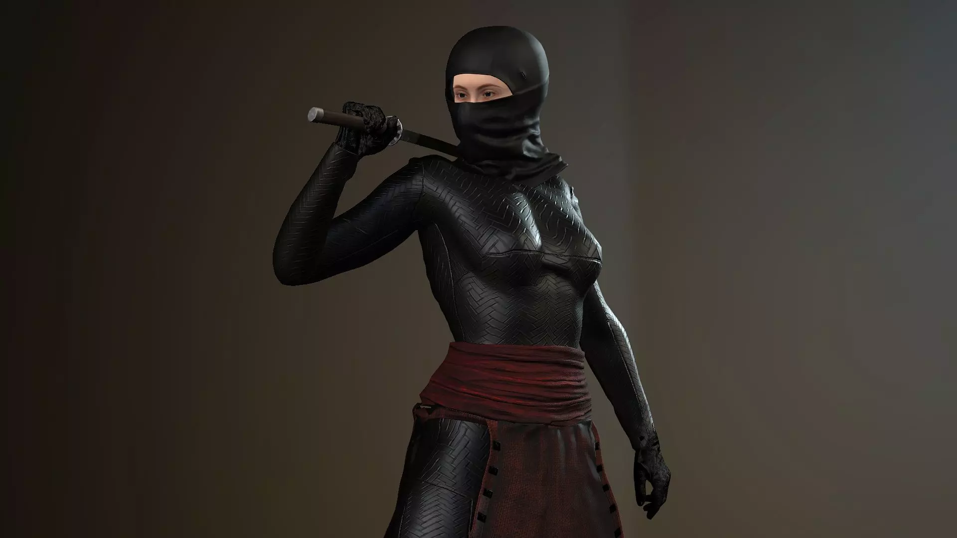 Female Ninja 3D model_0
