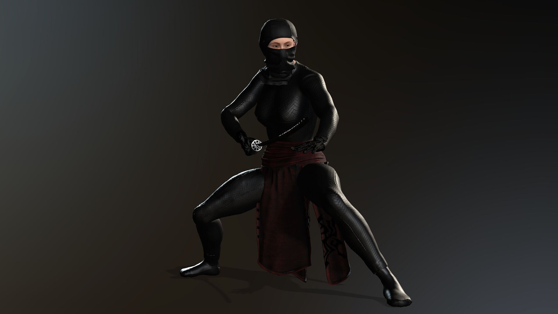Female Ninja 3D model_7