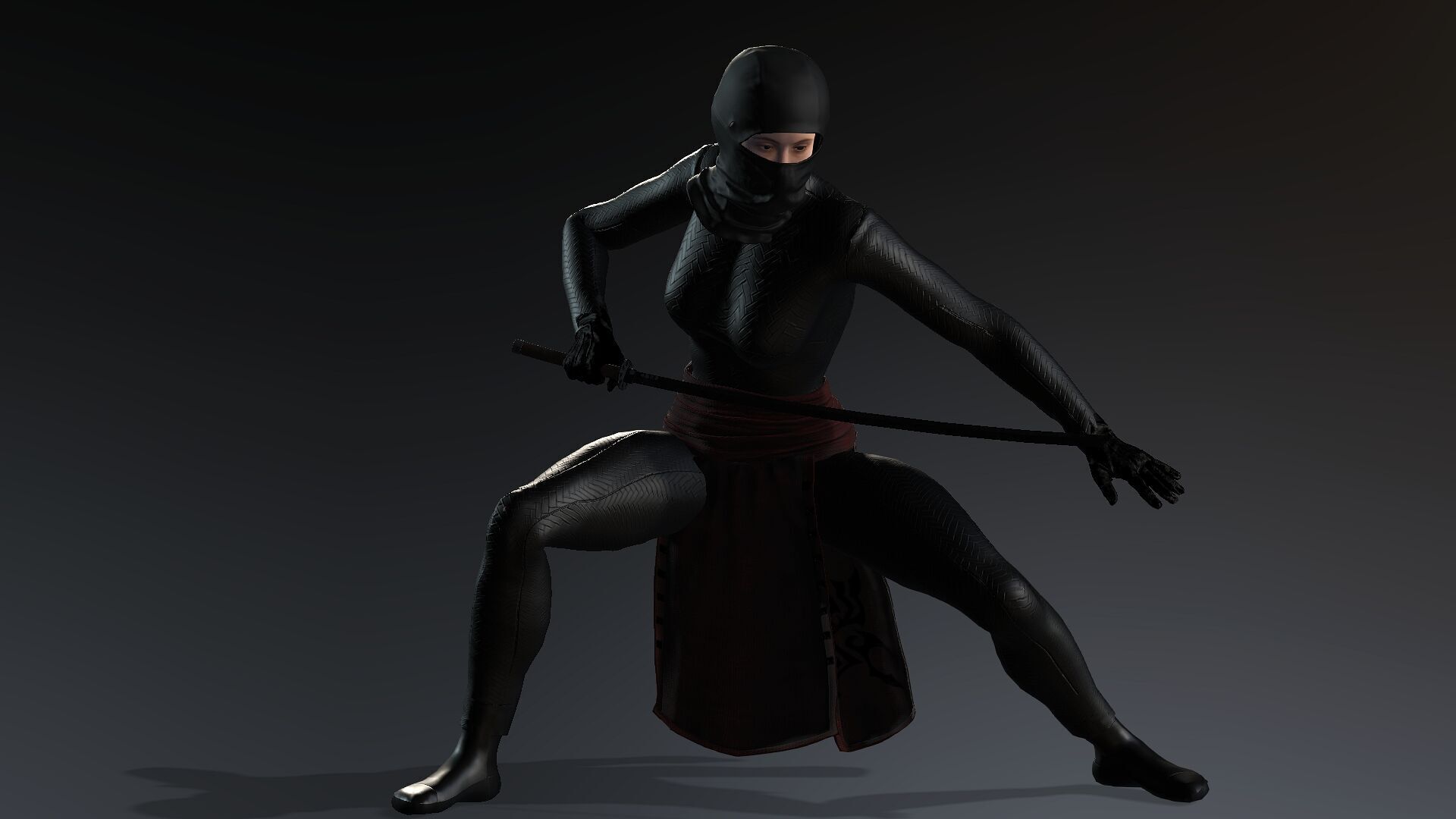Female Ninja 3D model_12