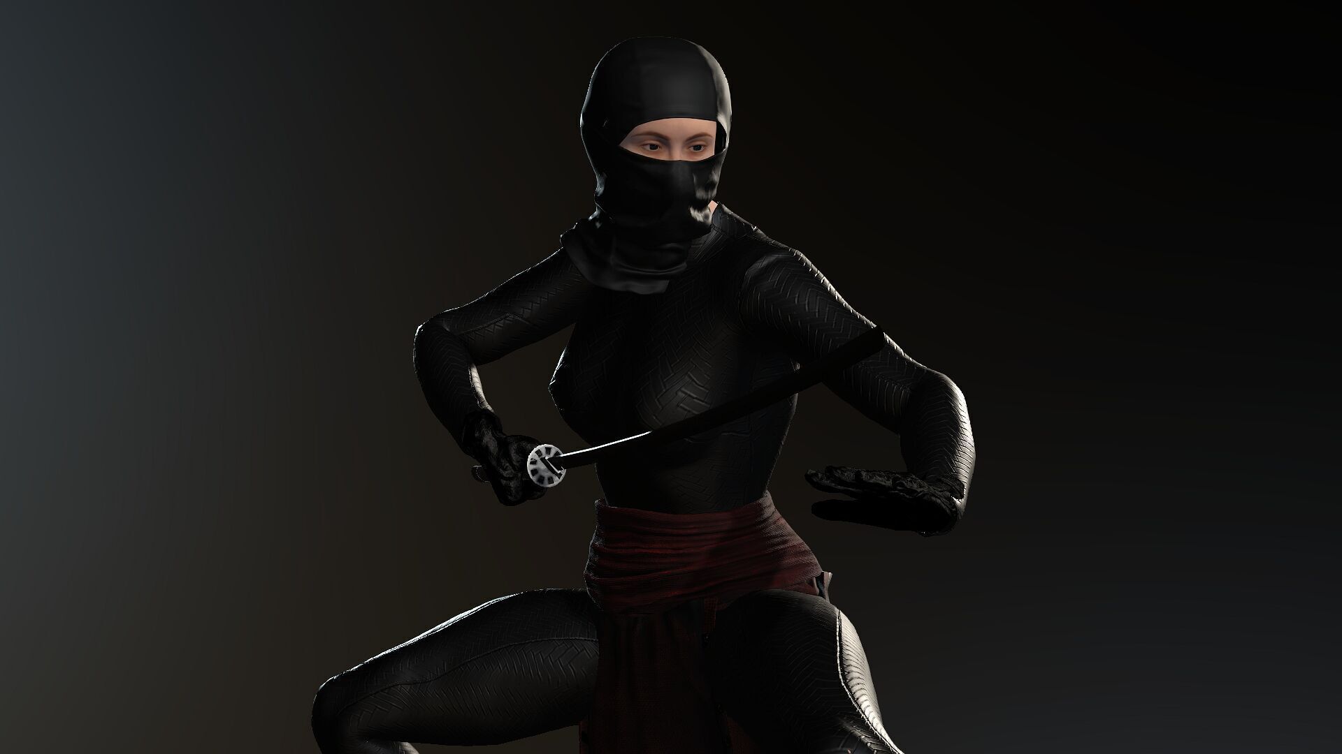 Female Ninja 3D model_11