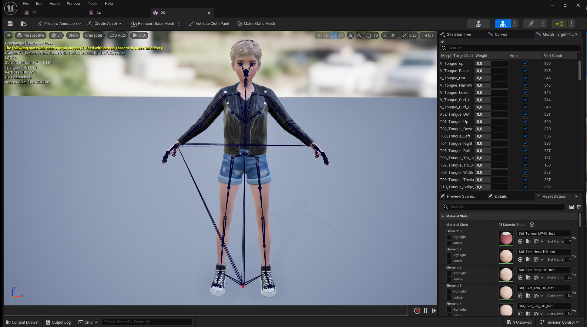 Edgy Fashion Look with Leather Jacket Cartoon Modern 3D Female Low-poly 3D model_25