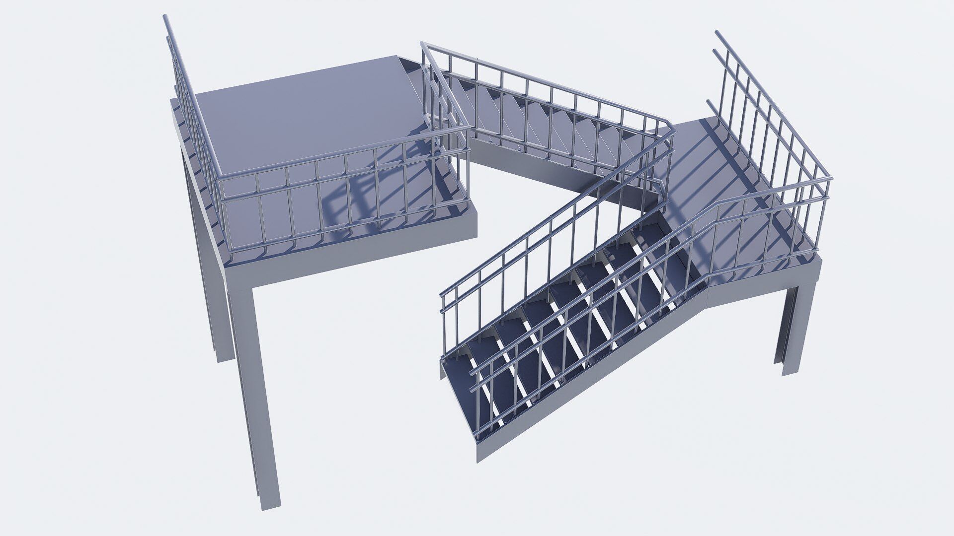 Stair Low-poly 3D model_1
