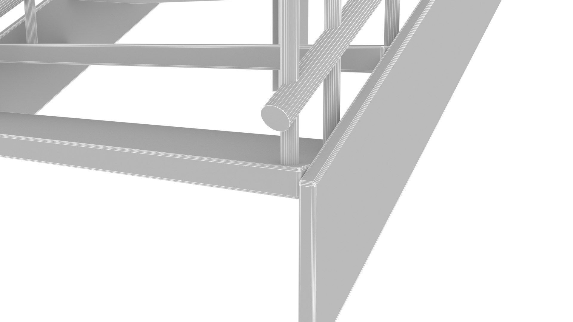 Stair Low-poly 3D model_10