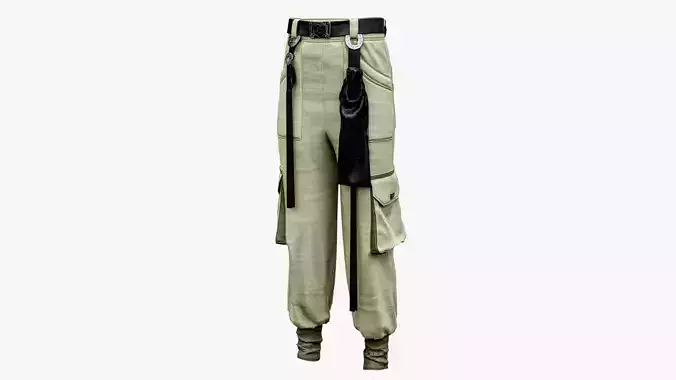 Hip Hop Pants Low-poly 3D model