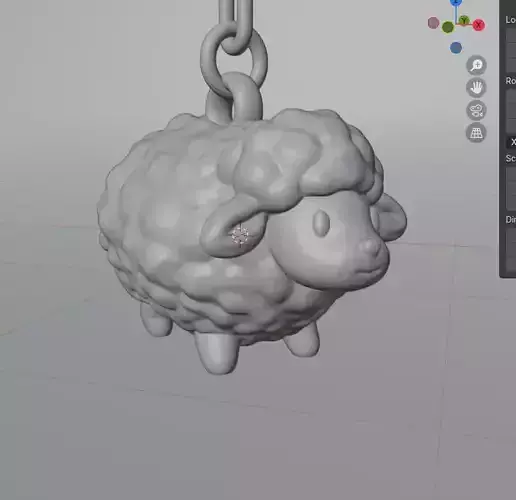 Sheep keychain Stl 3D printing Lamb charm keychain charm pandant