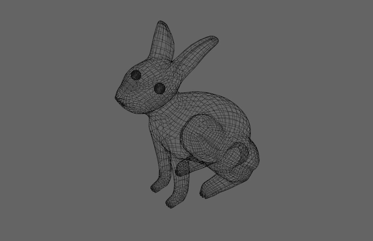 White Rabbit - Coelho Branco Low-poly 3D model_23