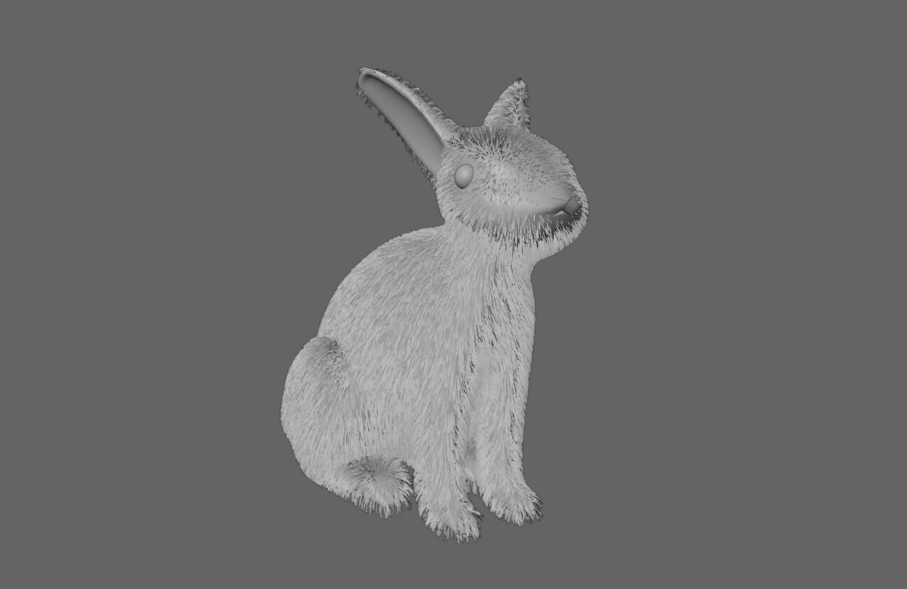 White Rabbit - Coelho Branco Low-poly 3D model_11