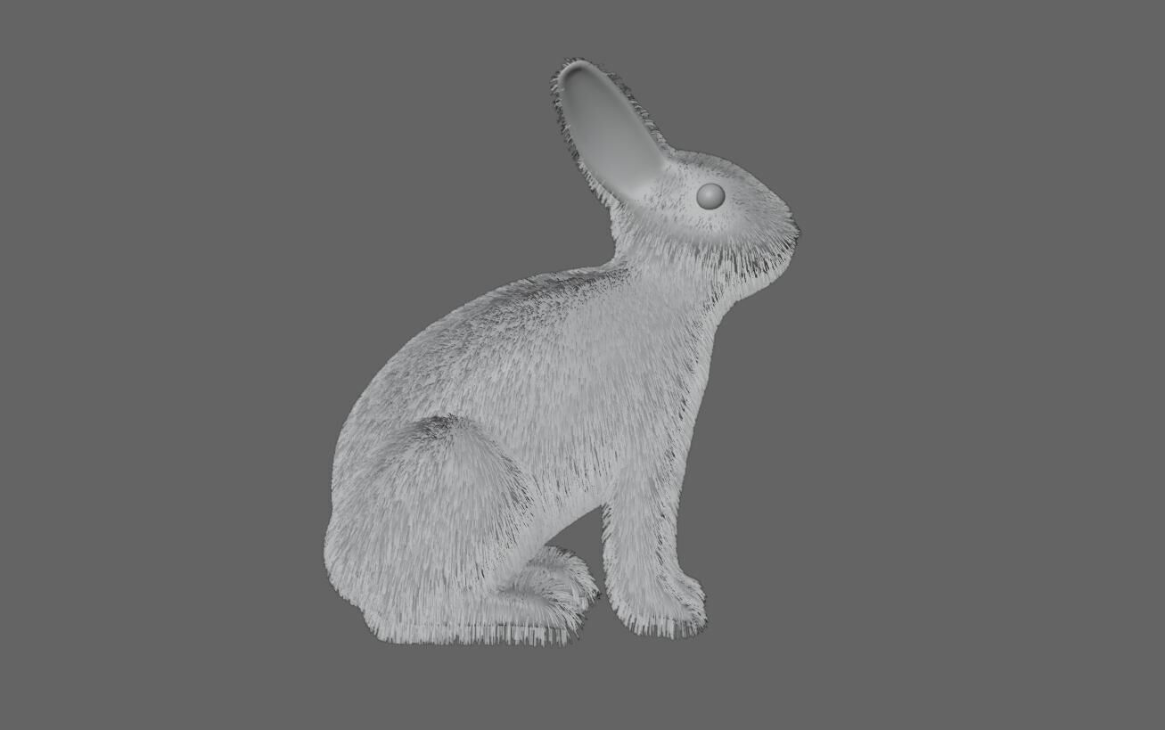 White Rabbit - Coelho Branco Low-poly 3D model_10