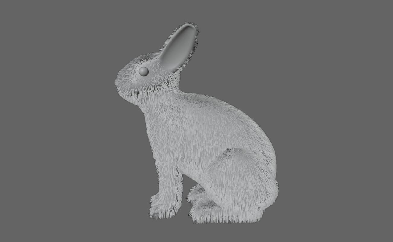 White Rabbit - Coelho Branco Low-poly 3D model_13