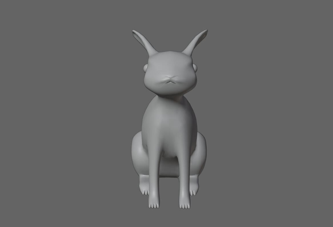 White Rabbit - Coelho Branco Low-poly 3D model_20