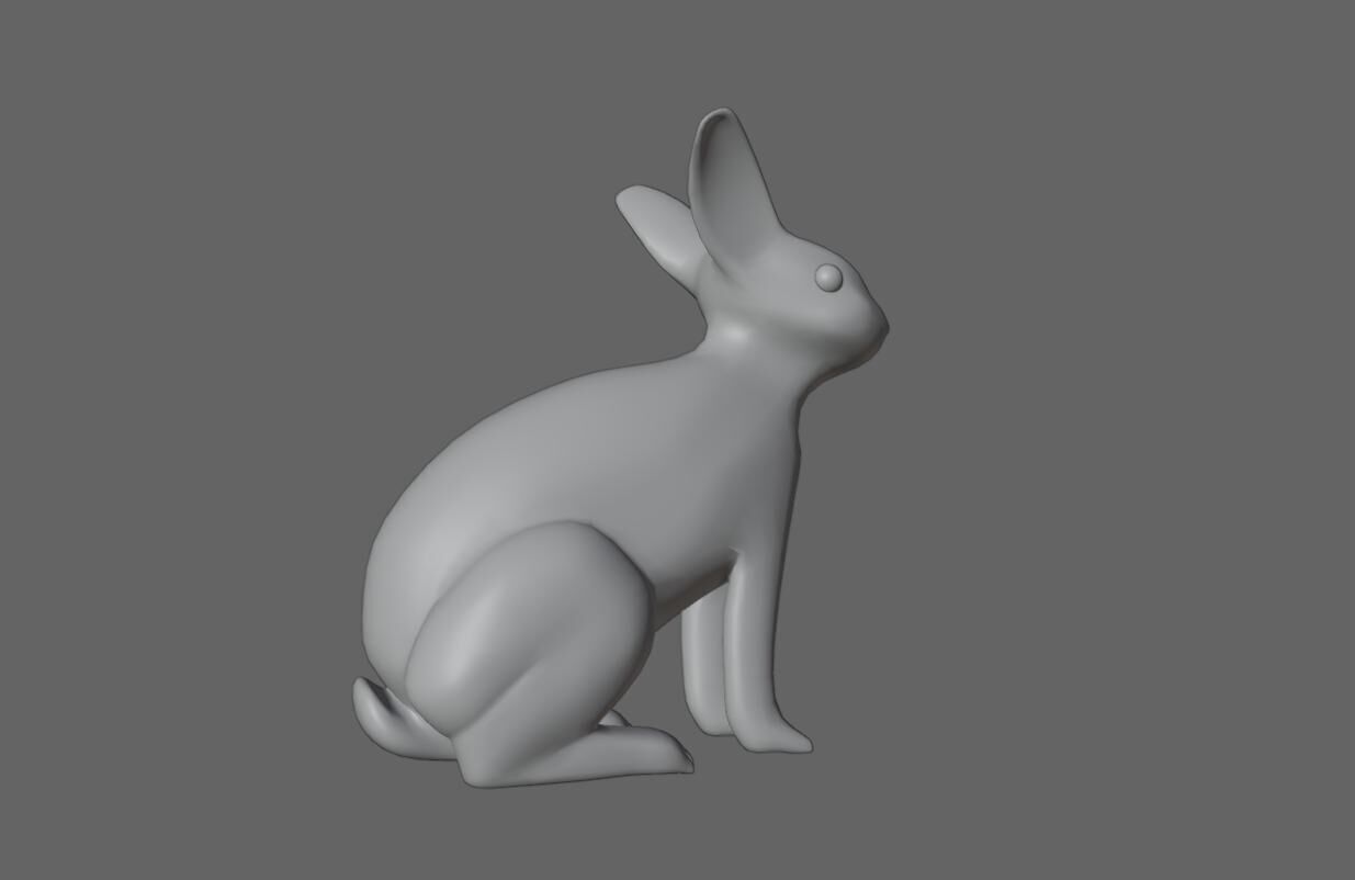 White Rabbit - Coelho Branco Low-poly 3D model_18