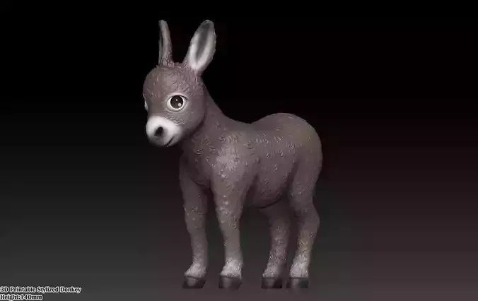 Stylized Cute Donkey-Cartoon Donkey