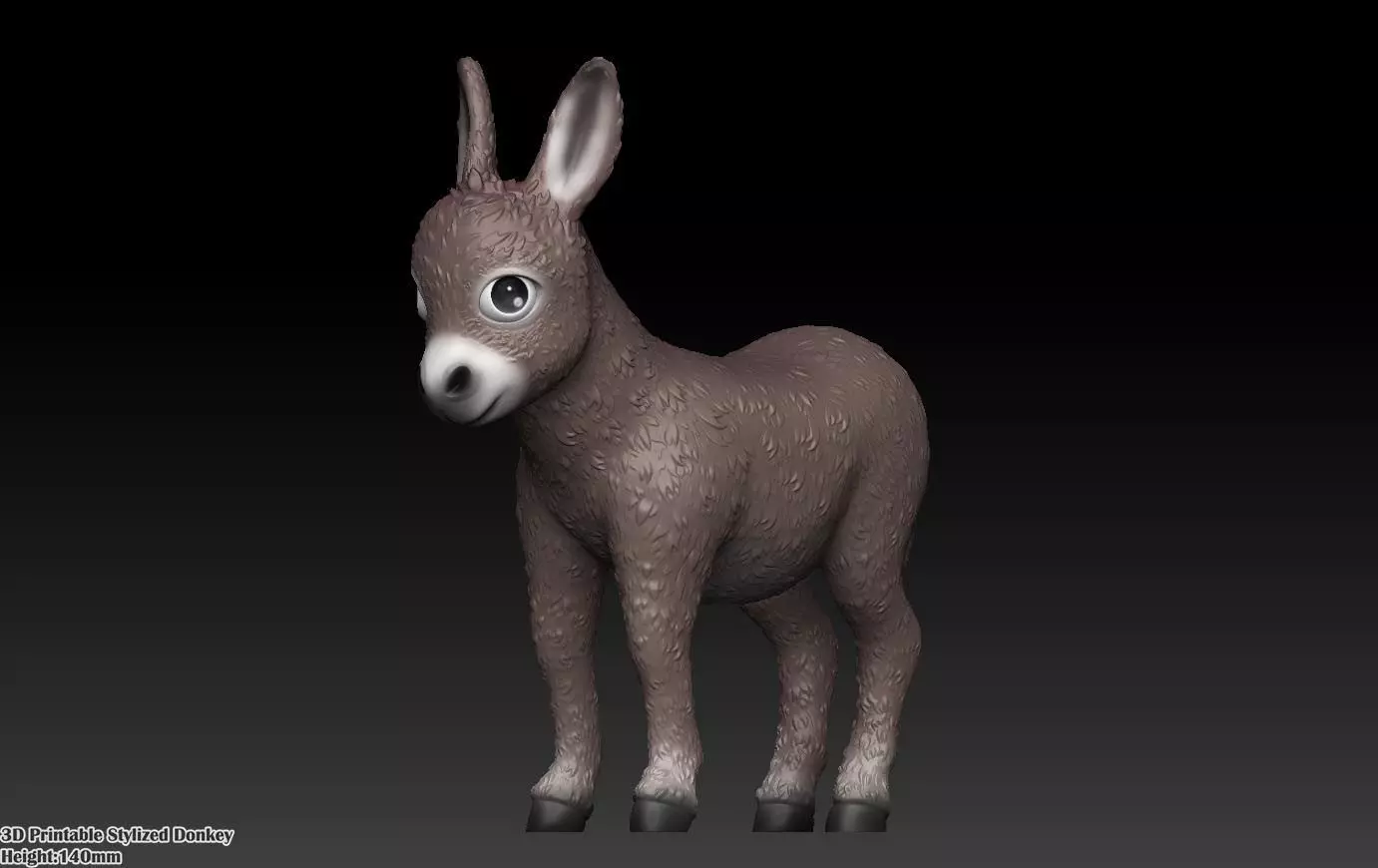 Stylized Cute Donkey-Cartoon Donkey 3D print model