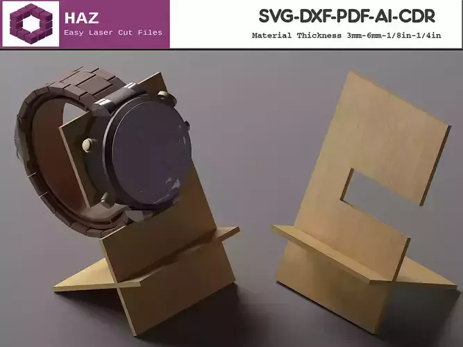 Laser Cut Watch Stand 009 3D print model