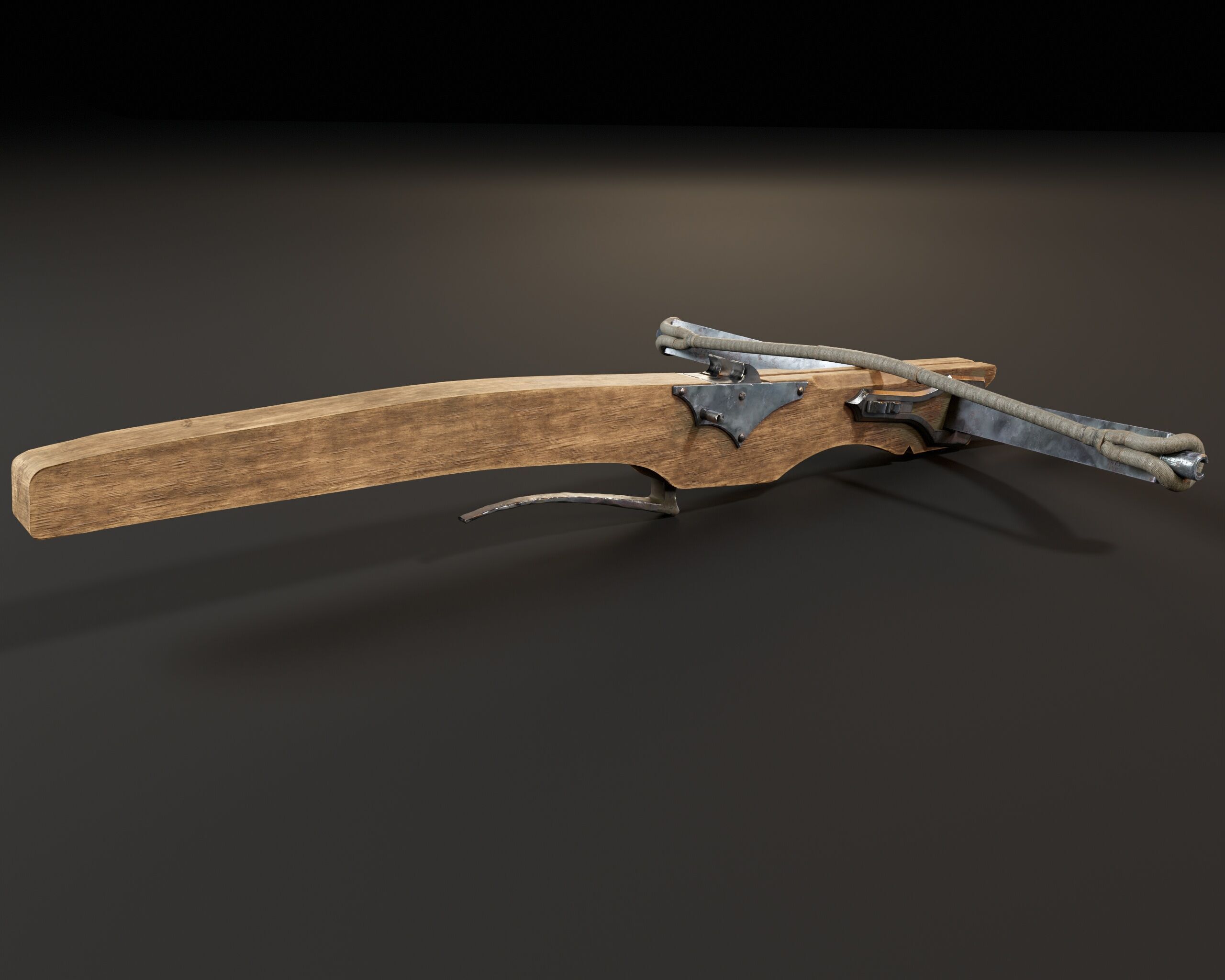 Medieval Crossbow Low-poly 3D model_14