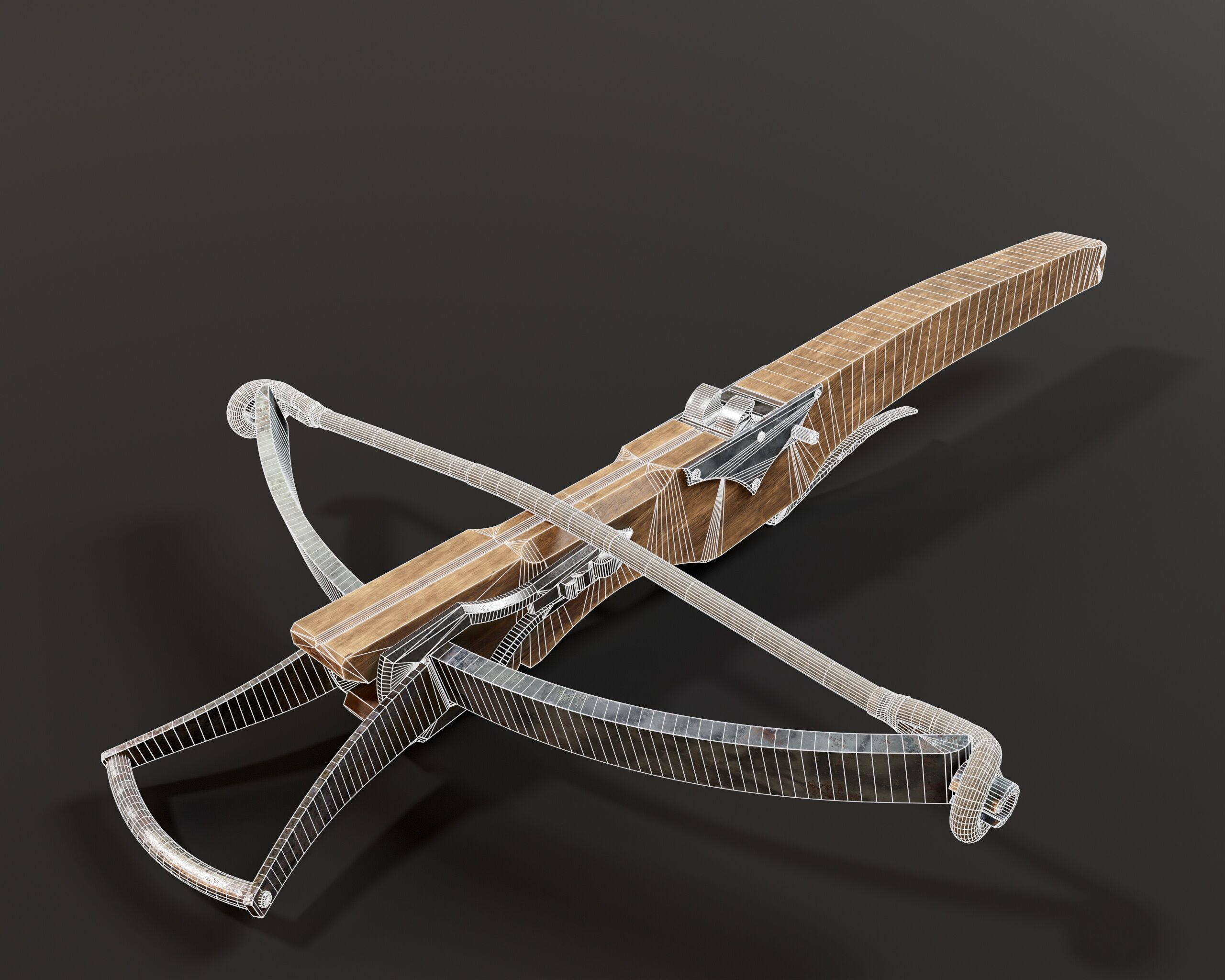 Medieval Crossbow Low-poly 3D model_5