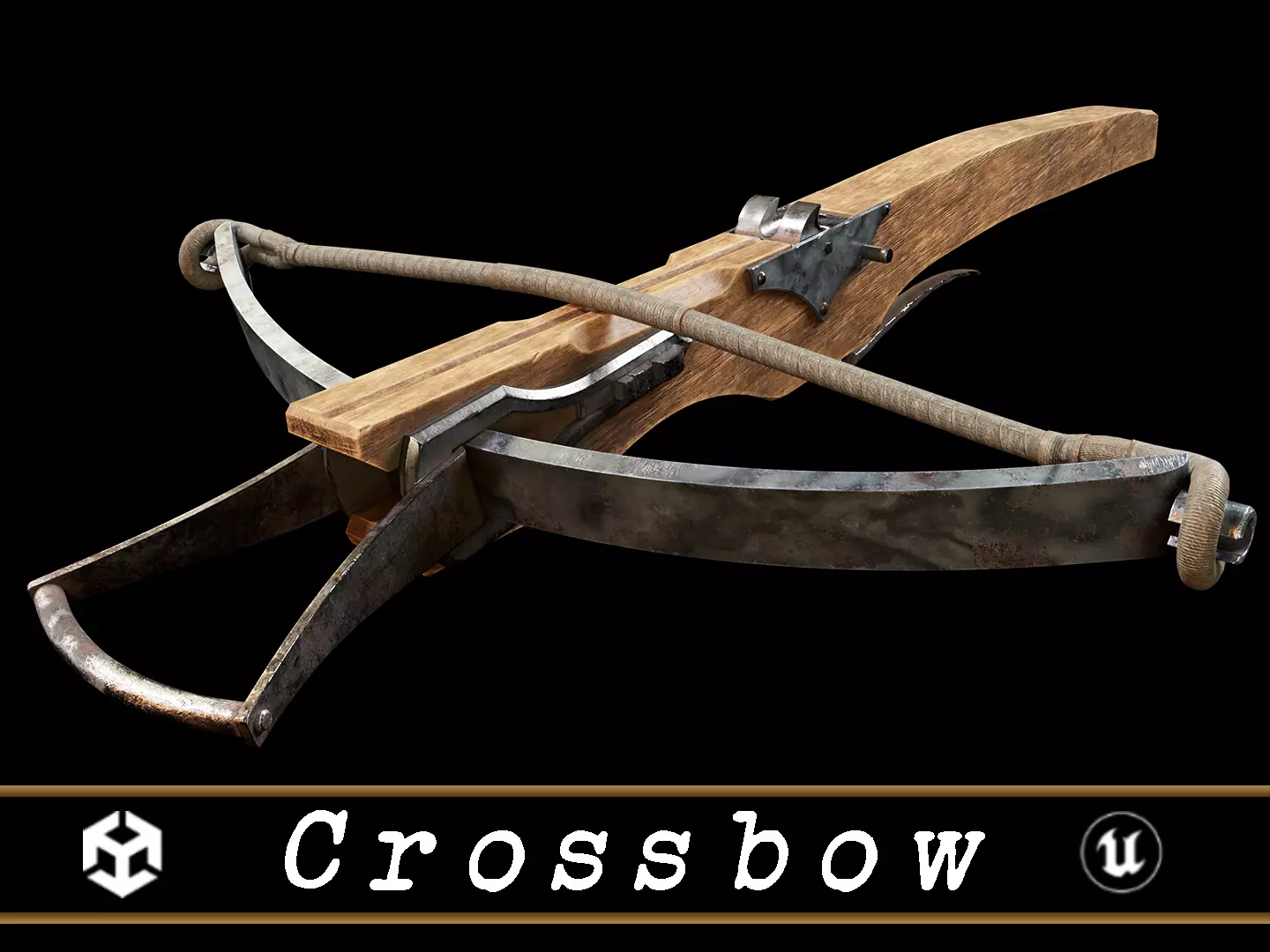 Medieval Crossbow Low-poly 3D model_0