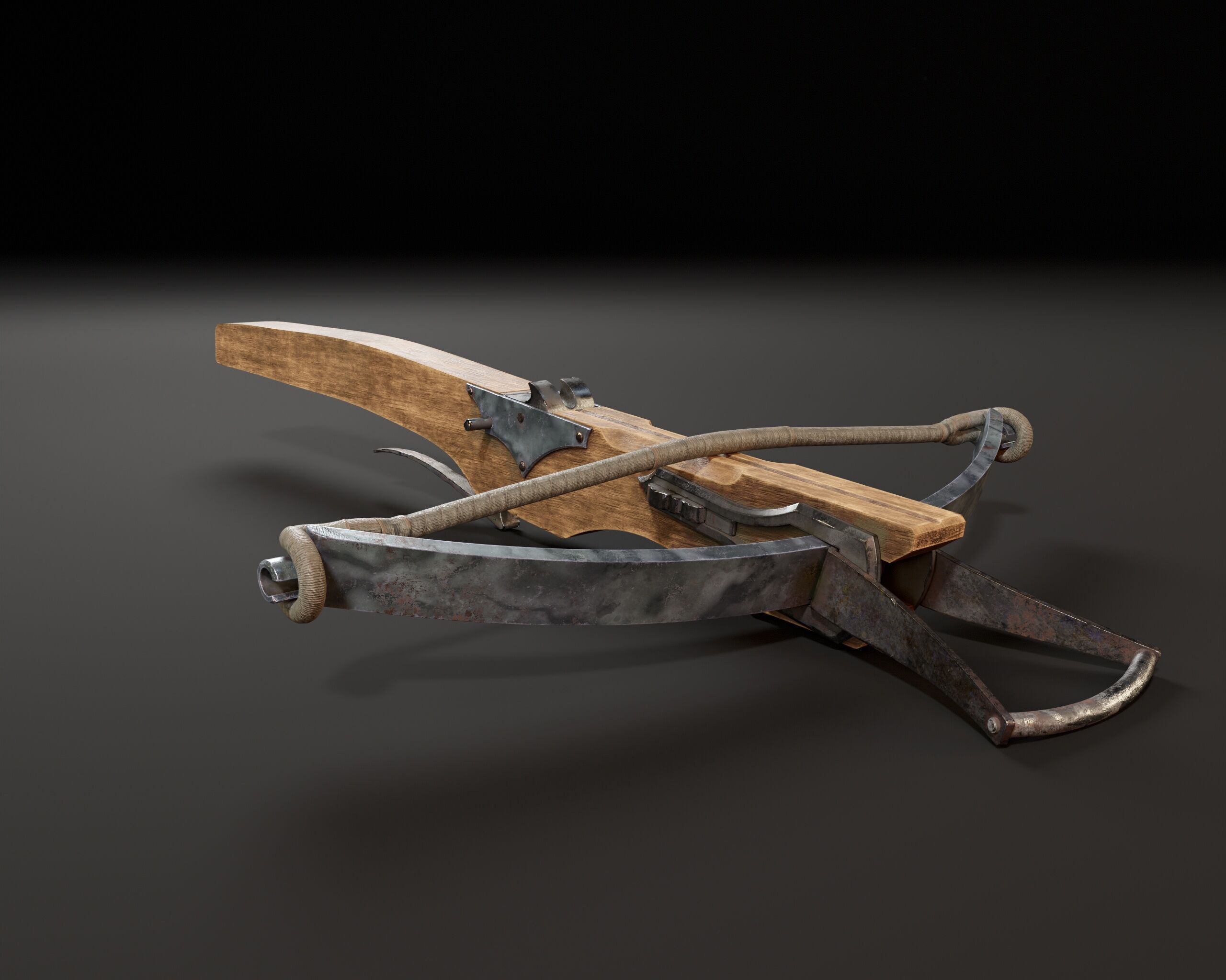 Medieval Crossbow Low-poly 3D model_16
