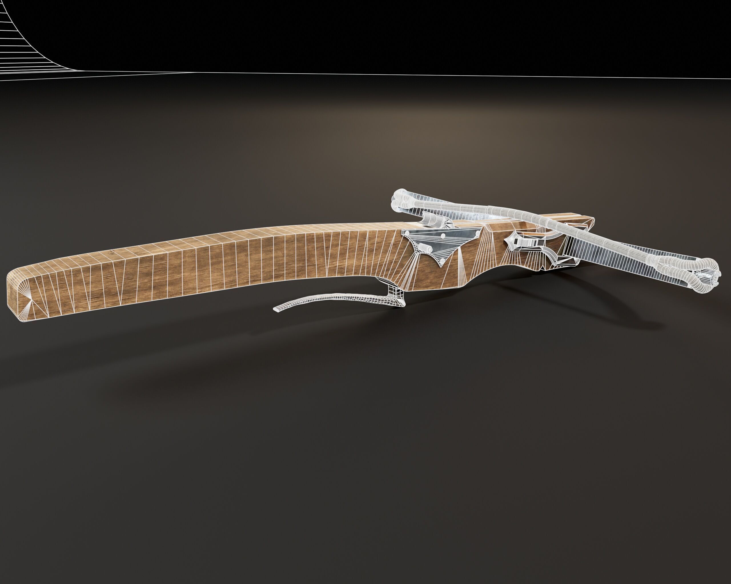 Medieval Crossbow Low-poly 3D model_15