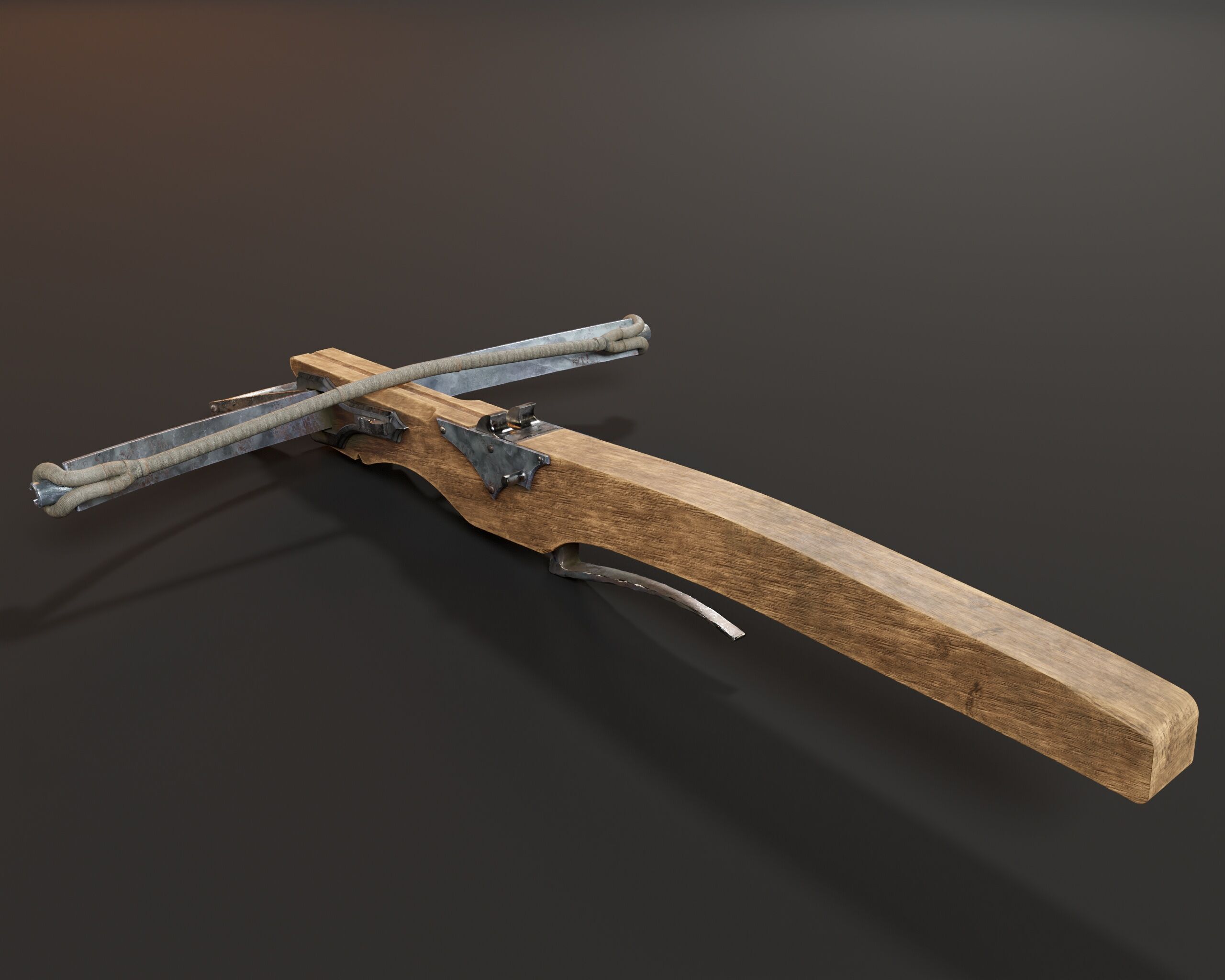 Medieval Crossbow Low-poly 3D model_10