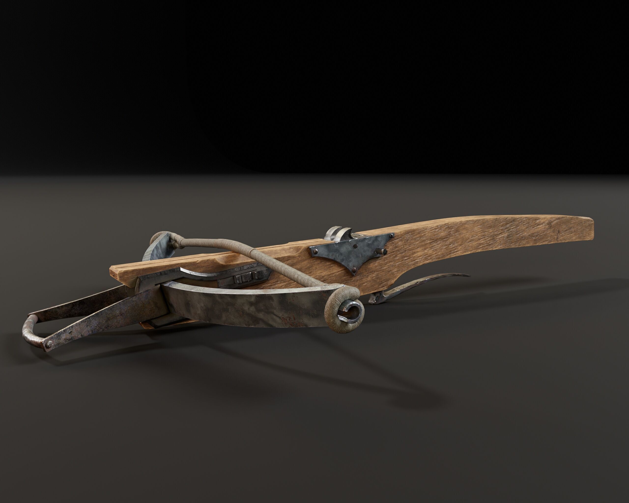 Medieval Crossbow Low-poly 3D model_8