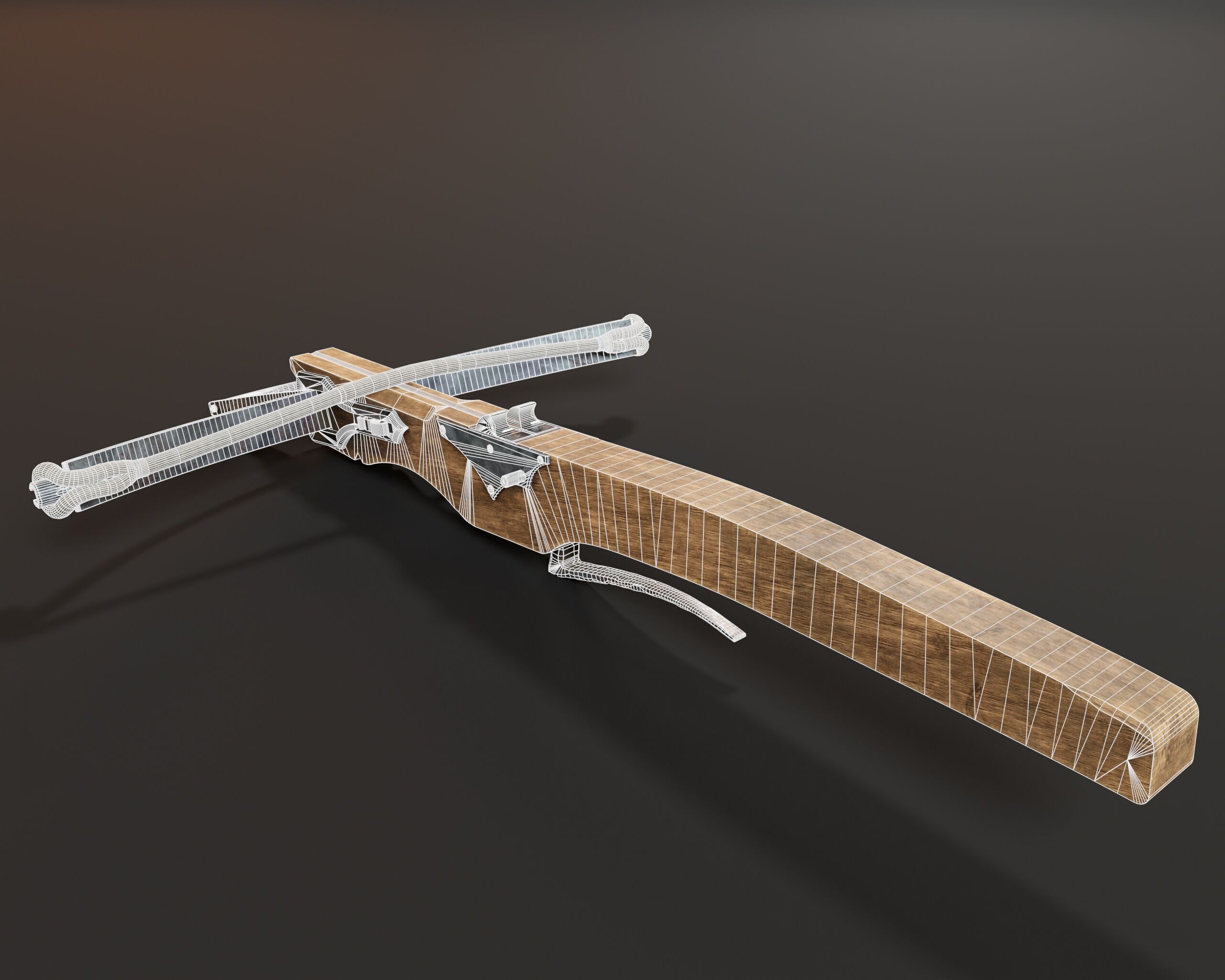 Medieval Crossbow Low-poly 3D model_11