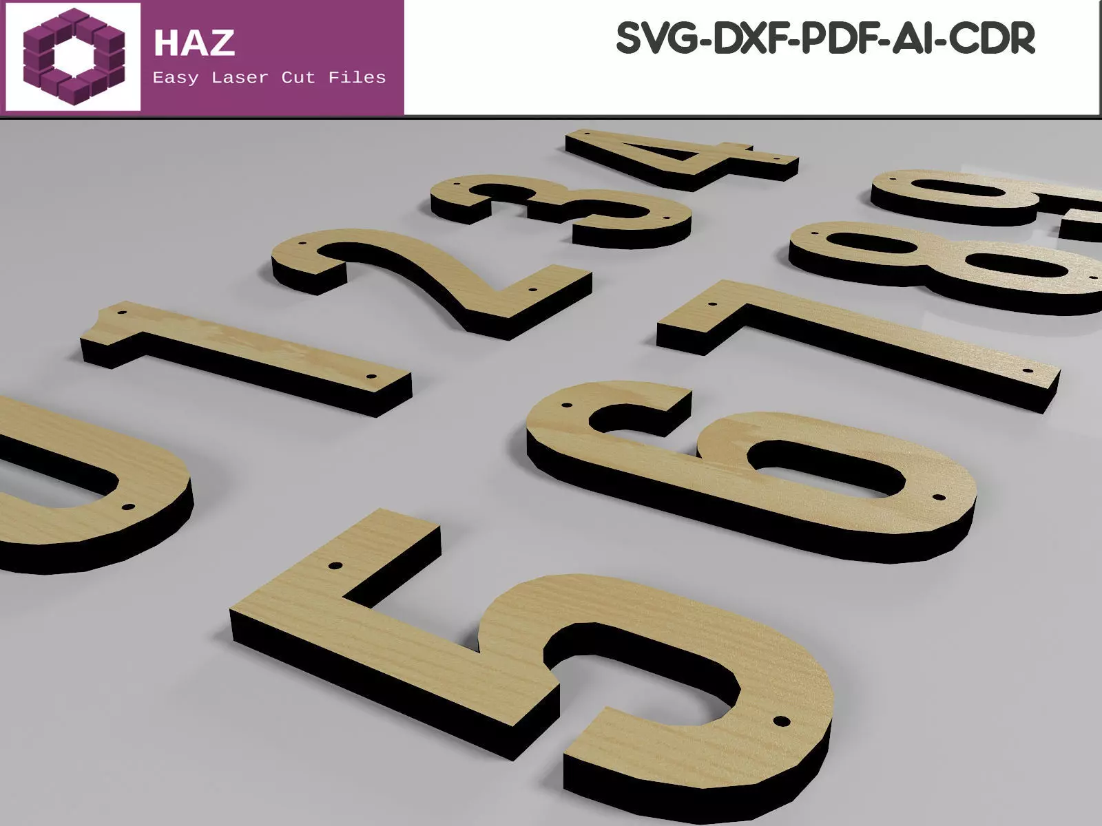 Address Numbers SVG File 029 3D print model
