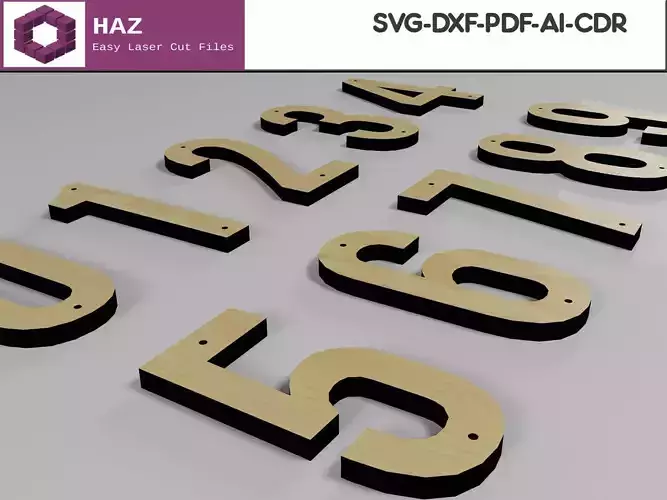 Address Numbers SVG File 029 3D print model