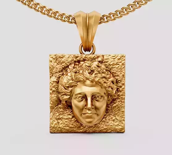 Greek pendant printable gold jewelry printable 3D model