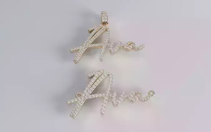 Diamond Name Pendant - Ava