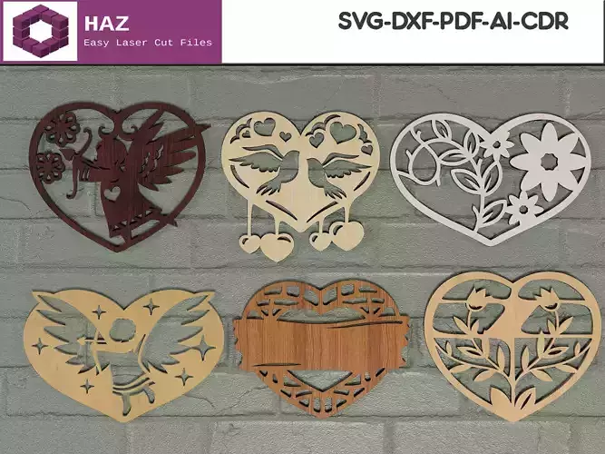 Laser Cut Heart Designs 035