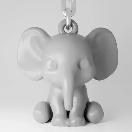 Elephant keychain STL 3D Printing file charm pendant jewelry 