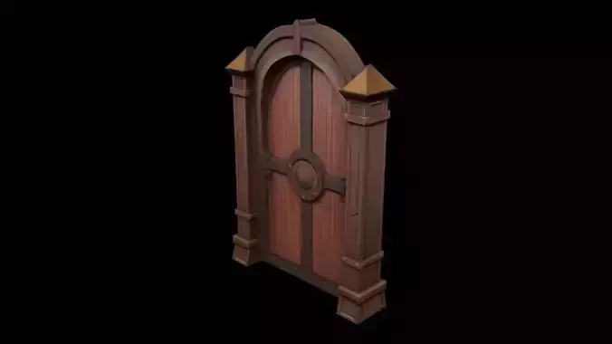 Stylized Medieval Wooden Door - AI