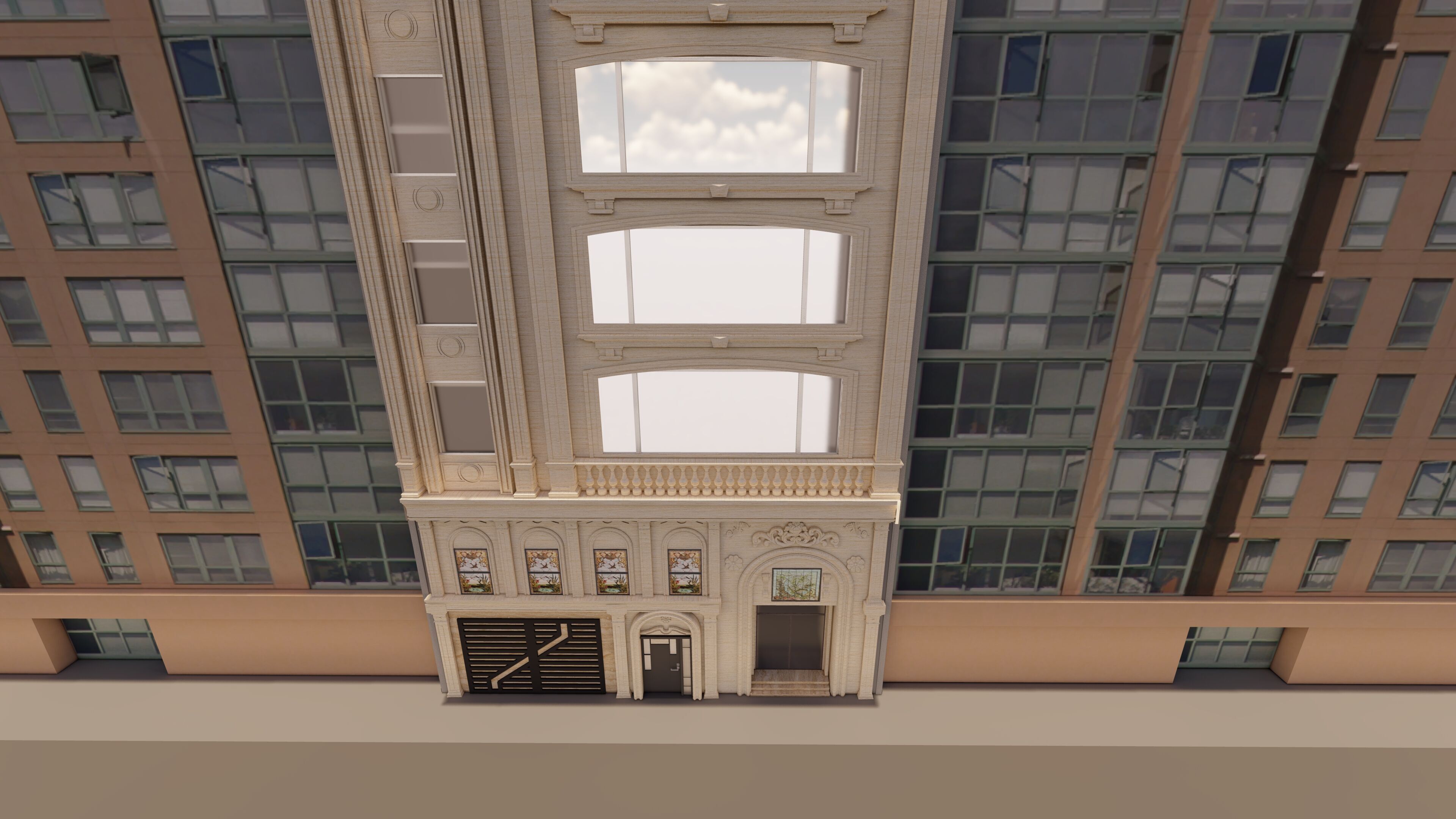 Classic stone facade-Building Classic Facade Element 3D model_17