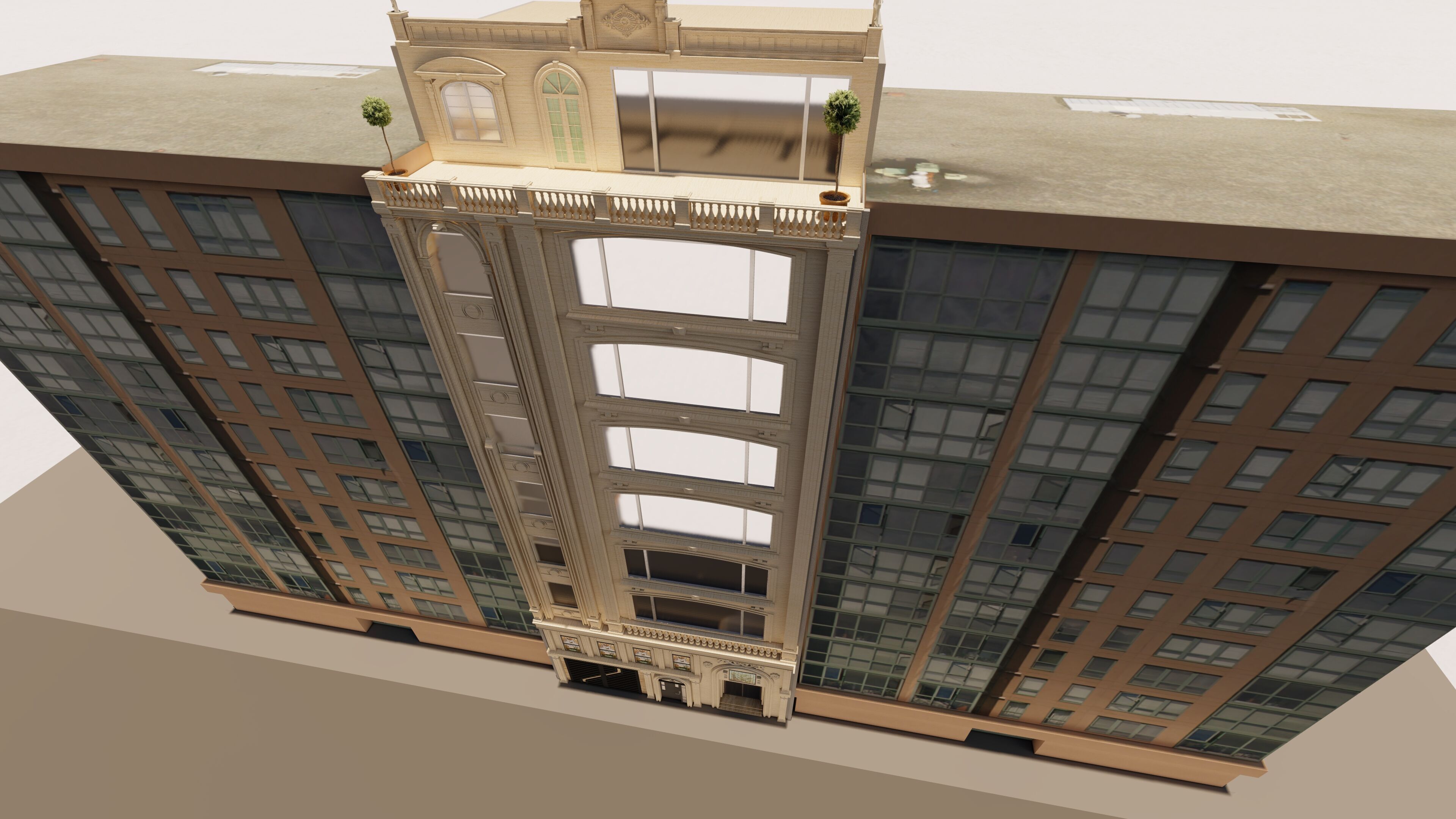 Classic stone facade-Building Classic Facade Element 3D model_21